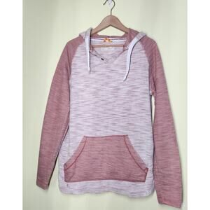 Free Planet Henley Hoodie Mens L Marled Mauve Pullover Sweatshirt Boho Costal